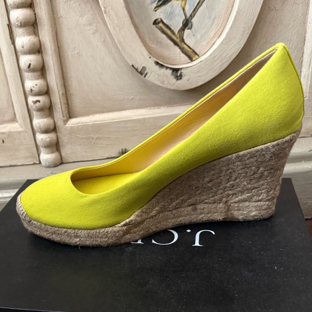 J Crew Brand New in Box SEVILLE WEDGE ESPADRILLE Size 9 Citrus Lime
